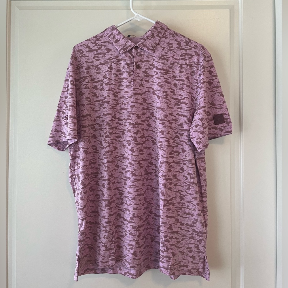 Adidas pink/light purple camo golf polo NWT